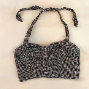 Reformation gingham halter crop top